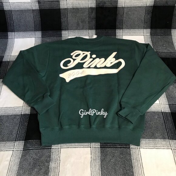 VS PINK 2004 LIMITED EDITION PINK FRIDAY DEEP FOREST CREW SWEATSHIRT - Picture 1 of 10